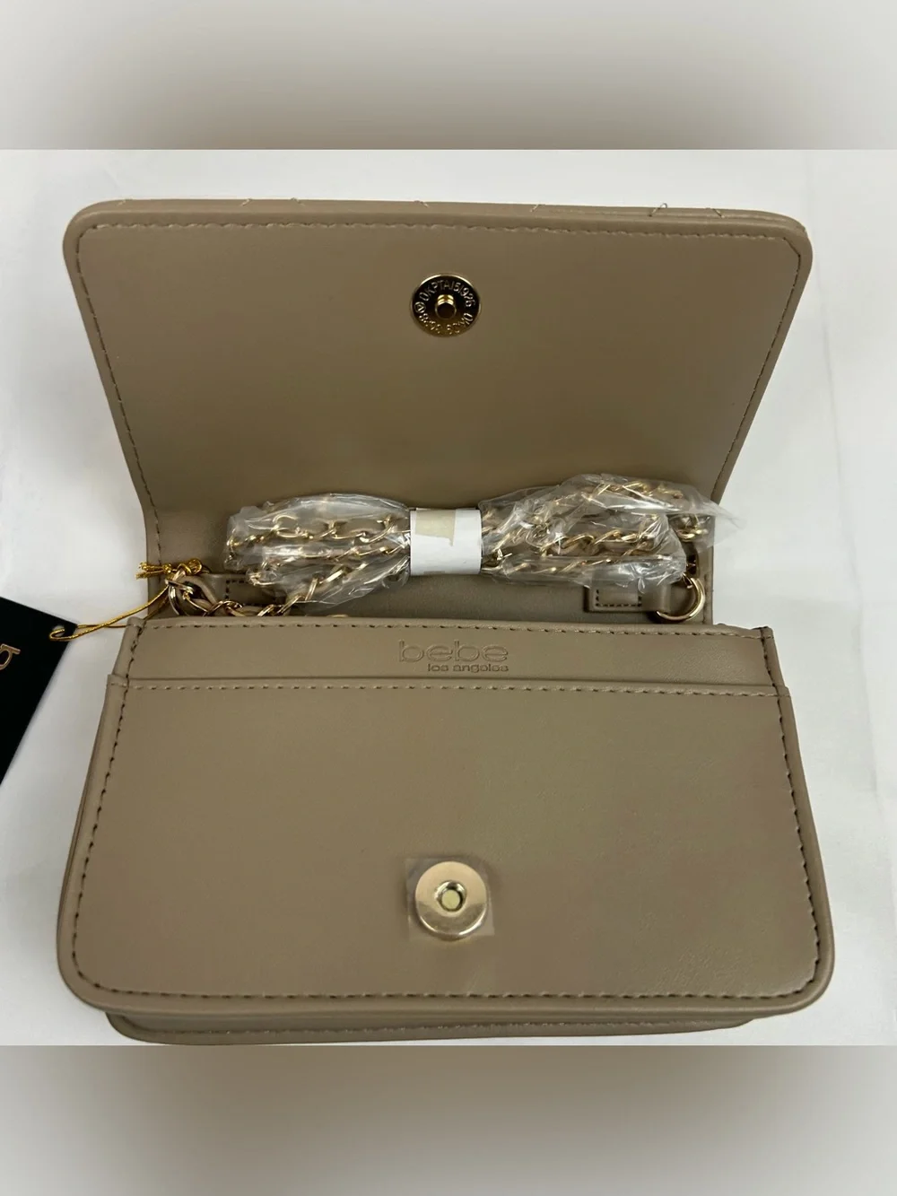 *NEW* Bebe Sophia Clutch Wristlet Purse w/ Crossbody Strap & Wallet Taupe